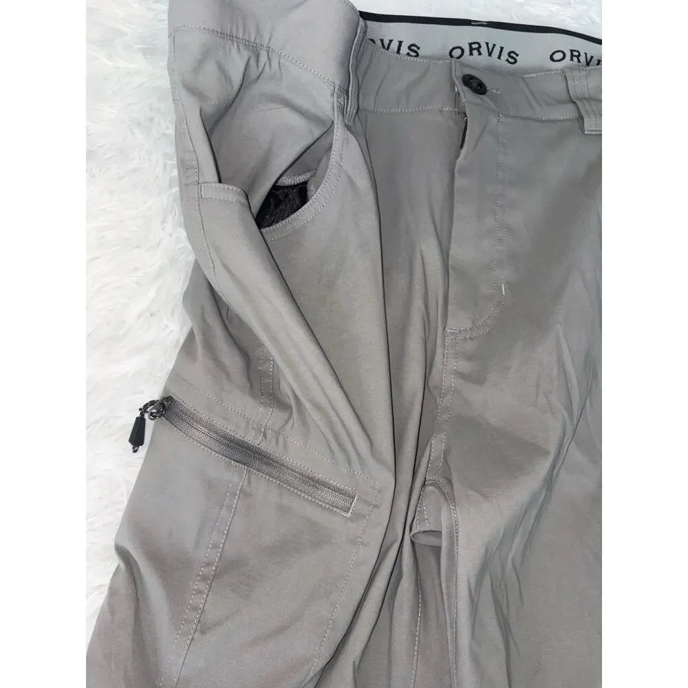 Orvis Men’s 38x30 Gray “Tech Pant” Water Repellent, Storage, Lightweight.